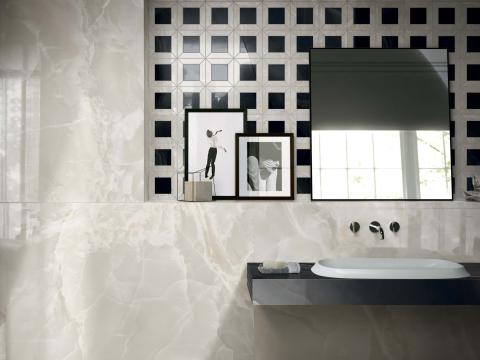 160zł/m2  PROMOCJA REX ECCENTRIC LUXE CLOUDY WHITE GLOSSY 6MM 120X120 RETT GAT. 2 