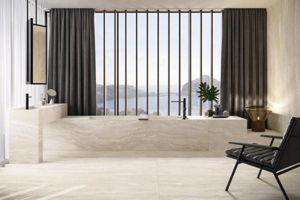 269zł/m2  PROMOCJA Florim AUTHENTIC LUX PEARL TRAVERTINE MATTE SILK RETT.120x120 6MM 