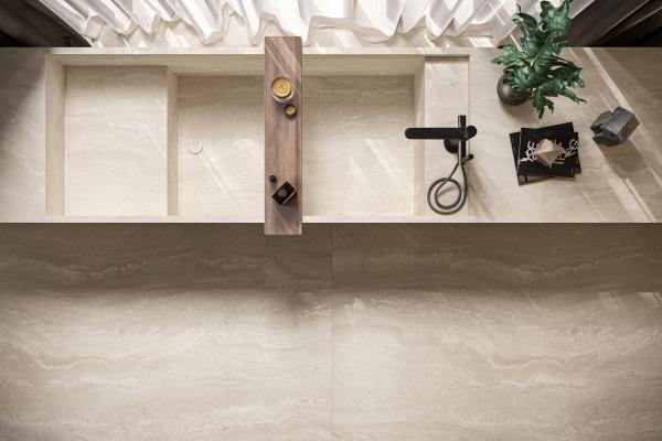 269zł/m2  PROMOCJA Florim AUTHENTIC LUX PEARL TRAVERTINE MATTE SILK RETT.120x120 6MM 