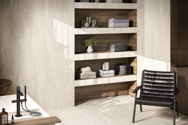 269zł/m2  PROMOCJA Florim AUTHENTIC LUX PEARL TRAVERTINE MATTE SILK RETT.120x120 6MM 